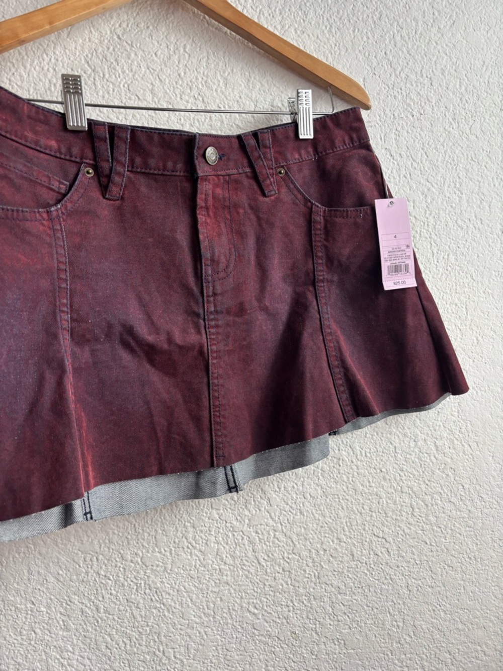 NWT Wild Fable Burgundy Flared Mini Skirt Size 4 - Picture 3 of 6